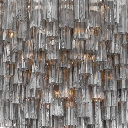 Crystorama Addis 40 Light 62" Chandelier, Aged Brass/Smoke