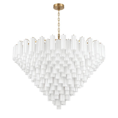 Crystorama Addis 40 Light 62" Chandelier, Aged Brass/White