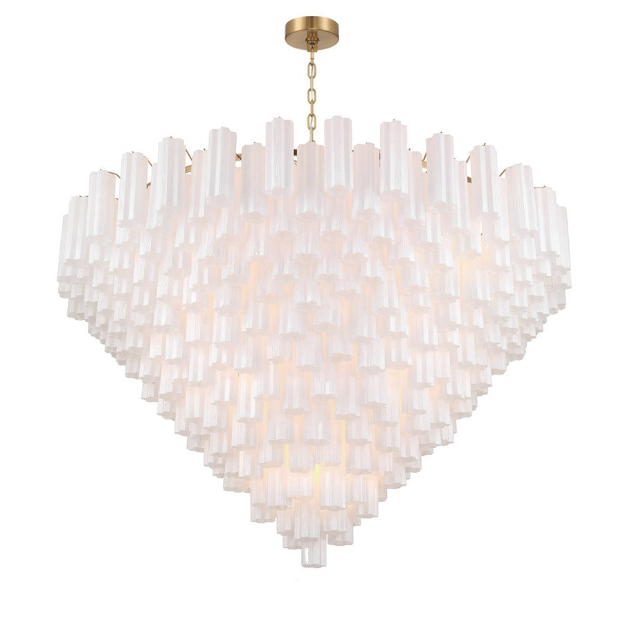 Crystorama Addis 40 Light 62" Chandelier, Aged Brass/White