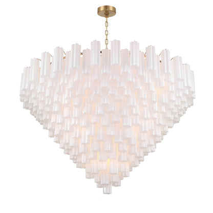 Crystorama Addis 40 Light 62" Chandelier, Aged Brass/White