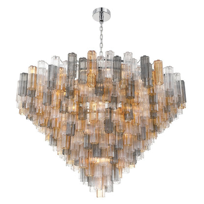 Crystorama Addis 40 Light 62" Chandelier, Polished Chrome/Autumn