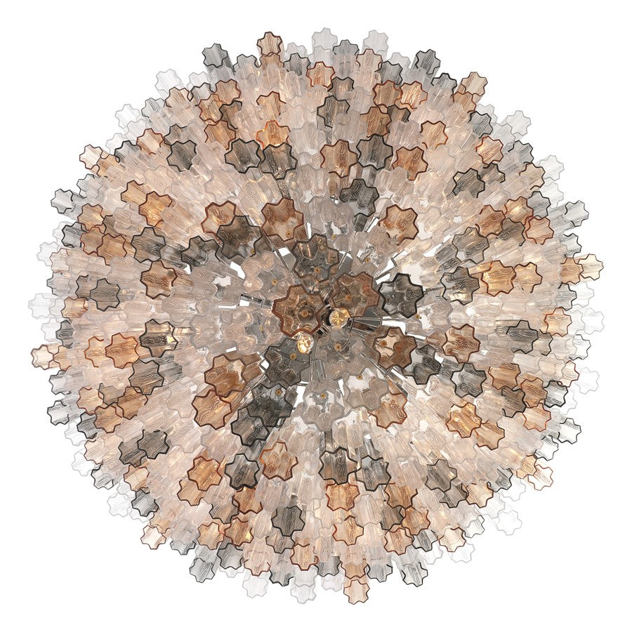Crystorama Addis 40 Light 62" Chandelier, Polished Chrome/Autumn