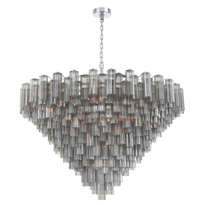 Crystorama Addis 40 Light 62" Chandelier, Polished Chrome/Smoke - ADD-329-CH-SM
