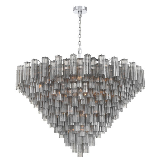 Crystorama Addis 40 Light 62" Chandelier, Polished Chrome/Smoke - ADD-329-CH-SM