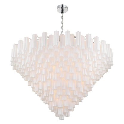 Crystorama Addis 40 Light 62" Chandelier, Polished Chrome/White