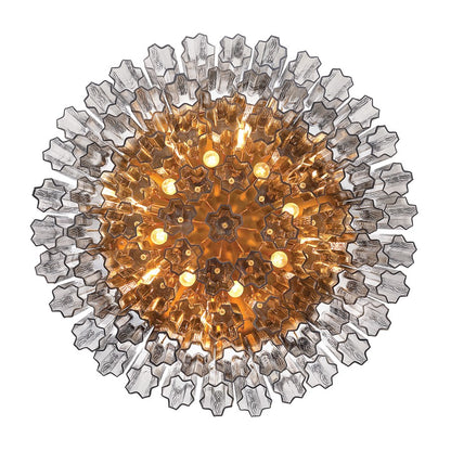 Crystorama Addis 16 Light Flush, Gray/Brass/Gold/Smoke