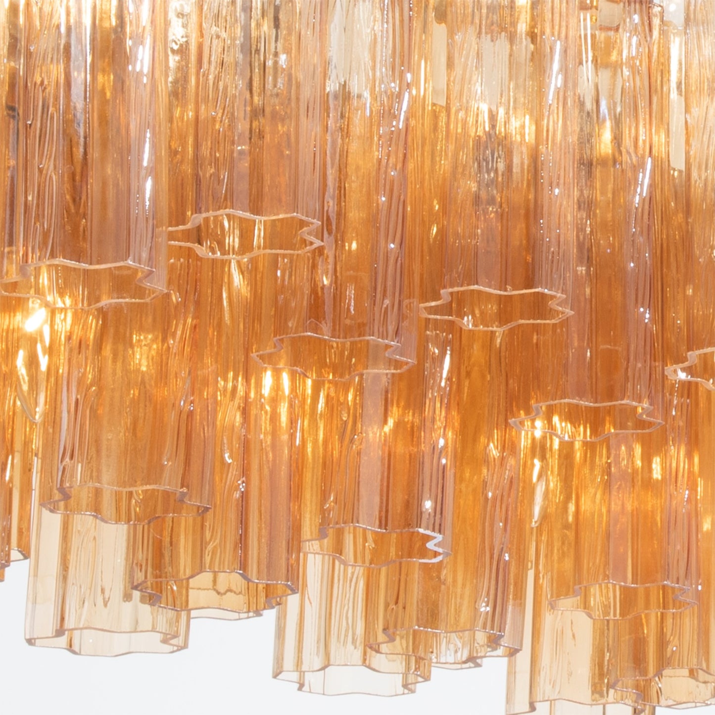 Crystorama Addis 65in 16-Light Linear Chandelier | Mid-Century Aged Brass Steel and Amber Tronchi Glass | Kitchen Island & Dining Room | Model ADD-337-AG-AM
