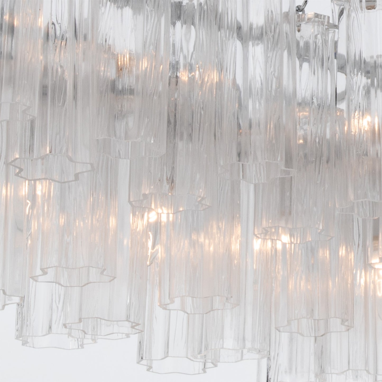 Crystorama Addis 65in 16-Light Linear Chandelier | Mid-Century Polished Chrome and Clear Tronchi Glass | Dining Room & Kitchen Island | Model ADD-337-CH-CL