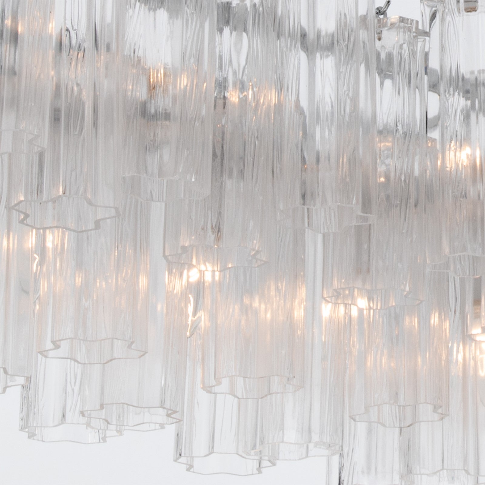 Crystorama Addis 65in 16-Light Linear Chandelier | Mid-Century Polished Chrome and Clear Tronchi Glass | Dining Room & Kitchen Island | Model ADD-337-CH-CL