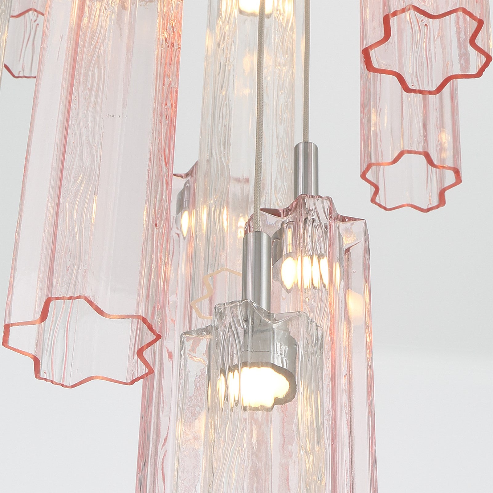 Crystorama Addis 12in 9-Light Pendant | Mid-Century Polished Chrome and Spring Tronchi Glass | Entryway & Dining Room | 12 x 12 x 21 in | Model ADD-405-CH-SP