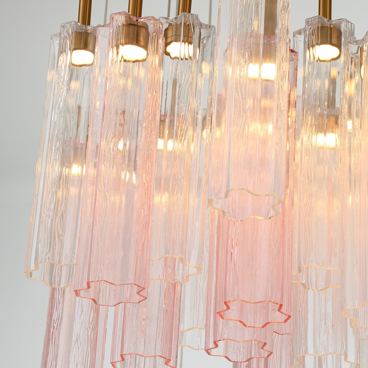 Crystorama Addis 26in 28-Light Pendant | Mid-Century Aged Brass and Spring Tronchi Glass | Entryway & Staircase | 26 x 26 x 21 in | Model ADD-415-AG-SP