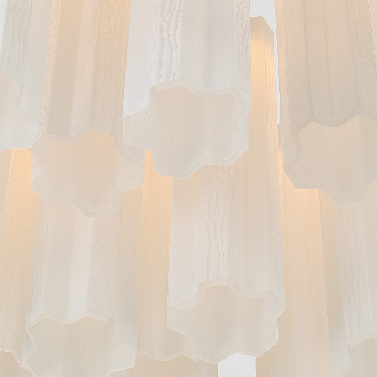 Crystorama Addis 36in 46-Light Pendant | Mid-Century Aged Brass and White Tronchi Glass | Entryway & Dining Room | 36 x 36 x 21 in | Model ADD-423-AG-WH