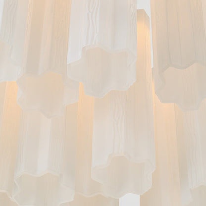 Crystorama Addis 36in 46-Light Pendant | Mid-Century Aged Brass and White Tronchi Glass | Entryway & Dining Room | 36 x 36 x 21 in | Model ADD-423-AG-WH