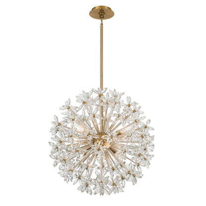 Crystorama Adley 6 Light 23.75" Chandelier, Aged Brass/Clear - ADL-506-AG-CL