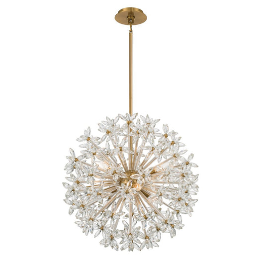 Crystorama Adley 6 Light 23.75" Chandelier, Aged Brass/Clear - ADL-506-AG-CL