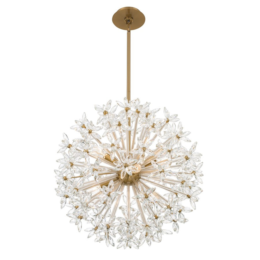 Crystorama Adley 6 Light 23.75" Chandelier, Aged Brass/Clear