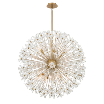 Crystorama Adley 12 Light 34" Chandelier, Aged Brass/Clear - ADL-512-AG-CL