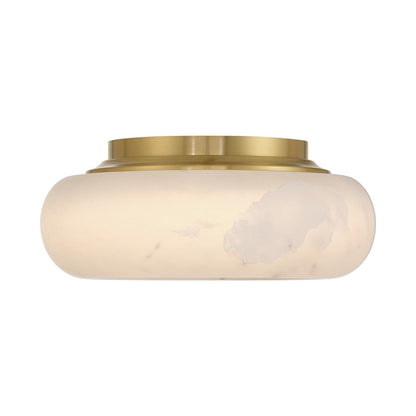 Crystorama Acme 1 Light 11.75" Flush/Semi Flush, Aged Brass/White