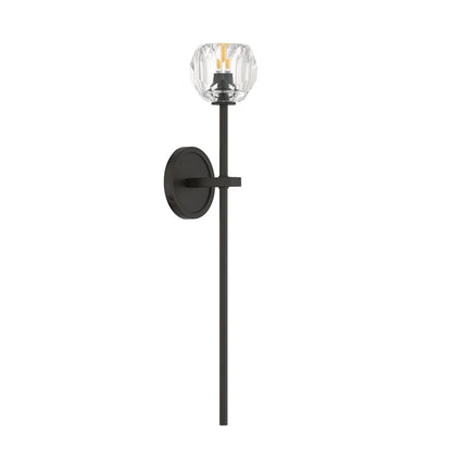 Crystorama Aragon 1 Light 4.5" Sconce, Matte Black/Clear