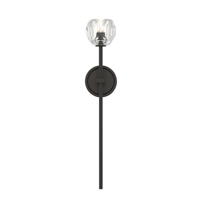 Crystorama Aragon 1 Light 4.5" Sconce, Matte Black/Clear