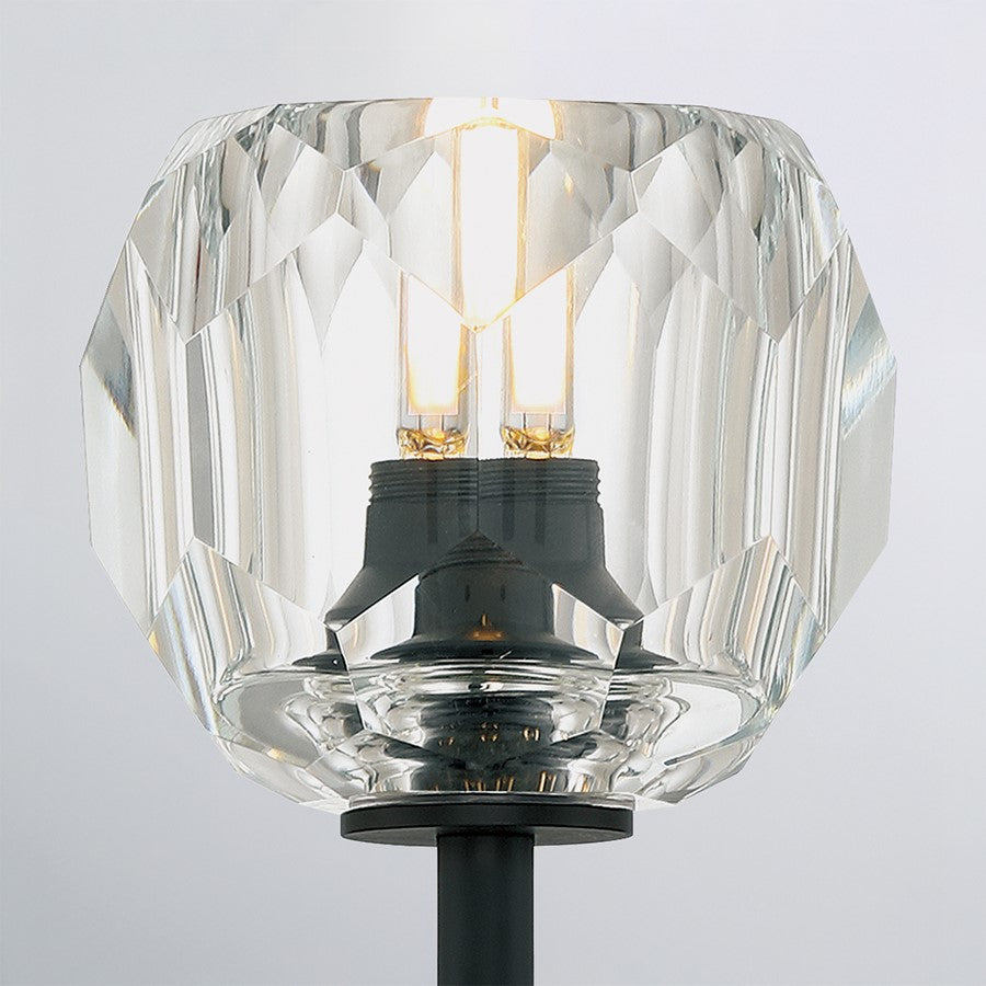 Crystorama Aragon 1 Light 4.5" Sconce, Matte Black/Clear