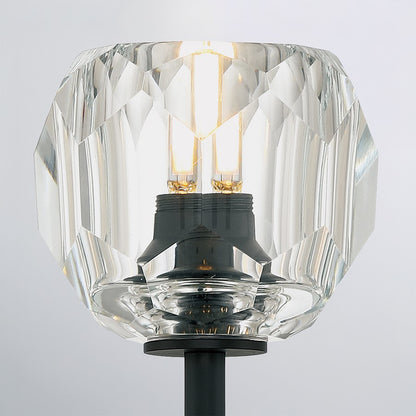 Crystorama Aragon 1 Light 4.5" Sconce, Matte Black/Clear