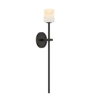 Crystorama Aragon 1 Light 4.5" Sconce, Matte Black/White - ARA-10261-MK-ST