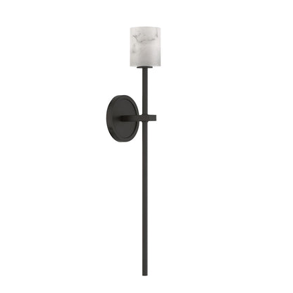 Crystorama Aragon 1 Light 4.5" Sconce, Matte Black/White