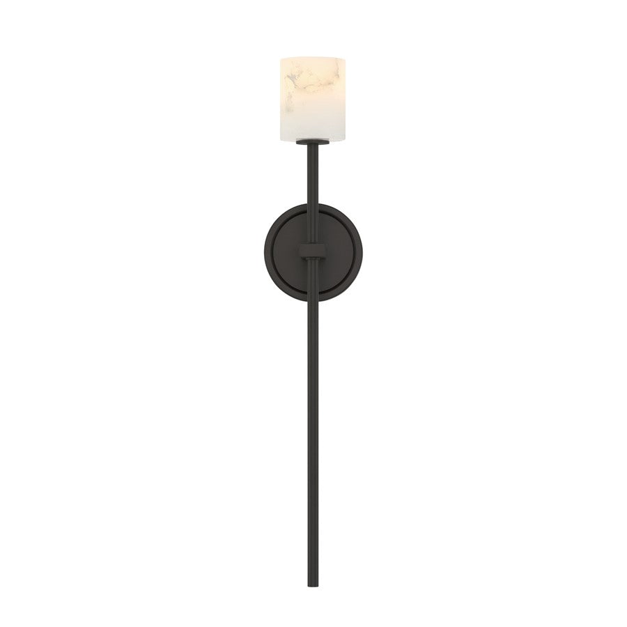 Crystorama Aragon 1 Light 4.5" Sconce, Matte Black/White