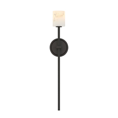 Crystorama Aragon 1 Light 4.5" Sconce, Matte Black/White