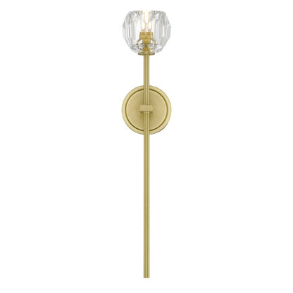 Crystorama Aragon 1 Light 4.5" Sconce, Soft Brass/Clear