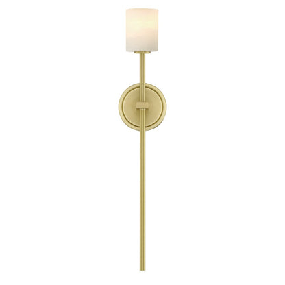 Crystorama Aragon 1 Light 4.5" Sconce, Soft Brass/White