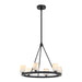 Crystorama Aragon 6 Light Chandelier, Matte Black/White - ARA-10264-MK-ST