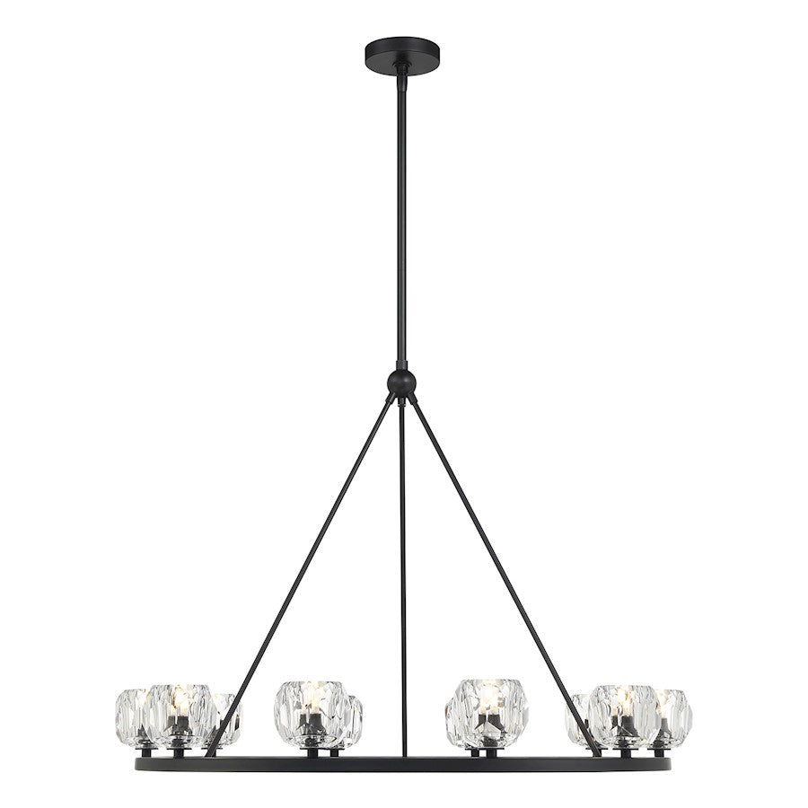 10 Light Chandelier, Matte Black