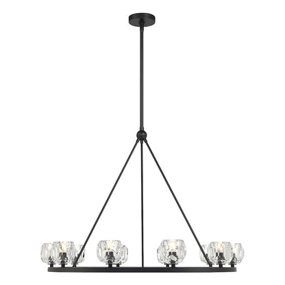 10 Light Chandelier, Matte Black