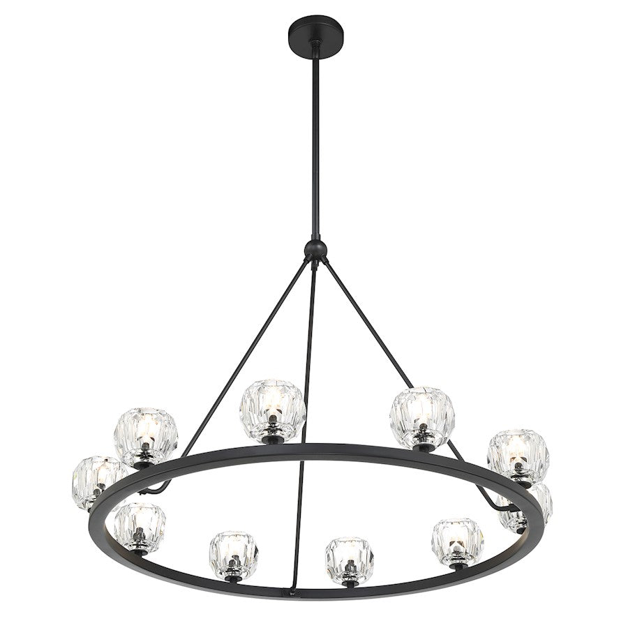 10 Light Chandelier, Matte Black