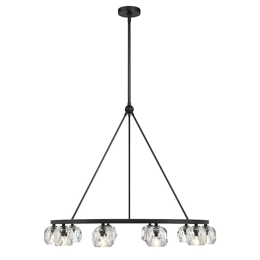 10 Light Chandelier, Matte Black