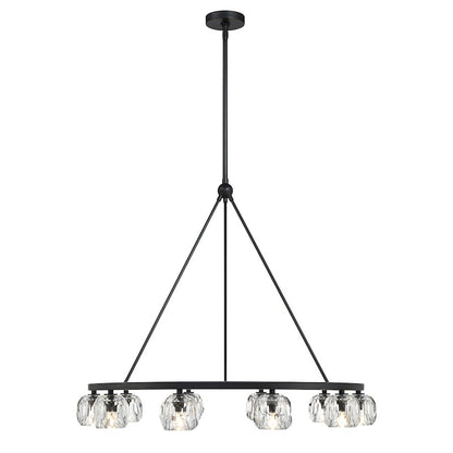 10 Light Chandelier, Matte Black