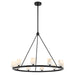 Crystorama Aragon 10 Light Chandelier, Matte Black/White - ARA-10265-MK-ST