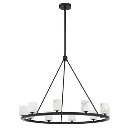 10 Light Chandelier, Matte Black