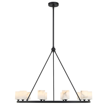 10 Light Chandelier, Matte Black