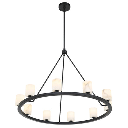 10 Light Chandelier, Matte Black