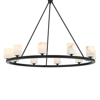 10 Light Chandelier, Matte Black