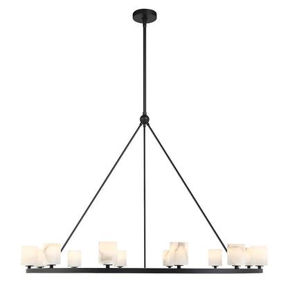 12 Light Chandelier, Matte Black