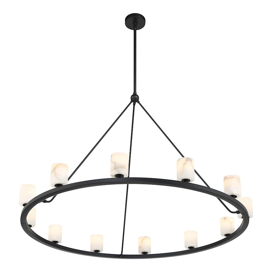 12 Light Chandelier, Matte Black