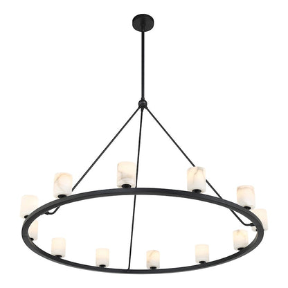 12 Light Chandelier, Matte Black