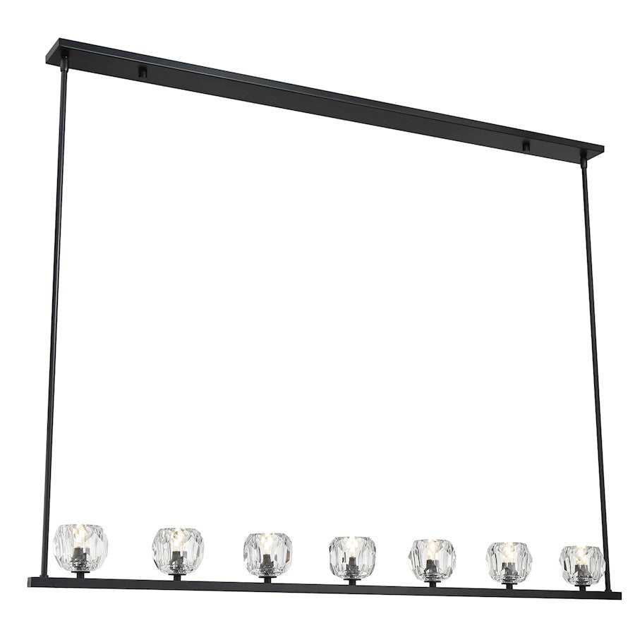 Crystorama Aragon 7 Light Chandelier, Matte Black/Clear - ARA-10267-MK