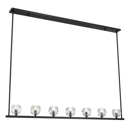 Crystorama Aragon 7 Light Chandelier, Matte Black/Clear - ARA-10267-MK