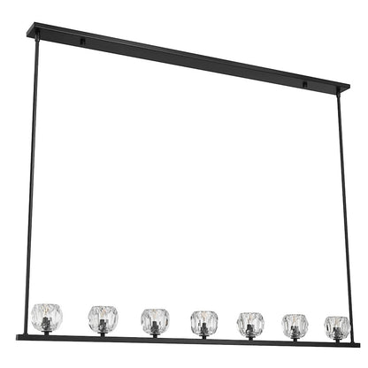 7 Light Chandelier, Matte Black