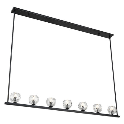 7 Light Chandelier, Matte Black